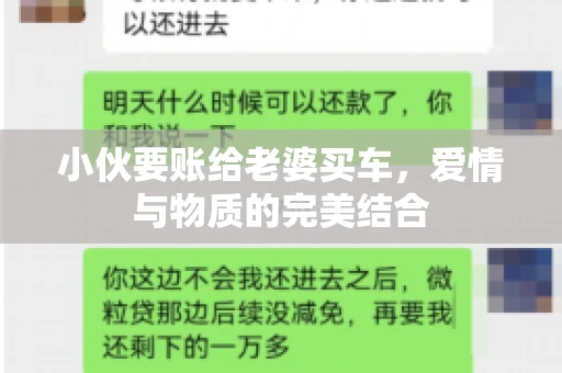 小伙要账给老婆买车，爱情与物质的完美结合
