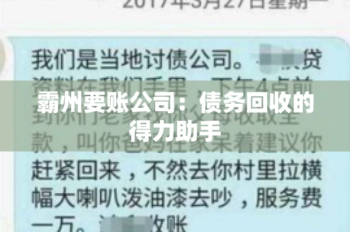 霸州要账公司：债务回收的得力助手