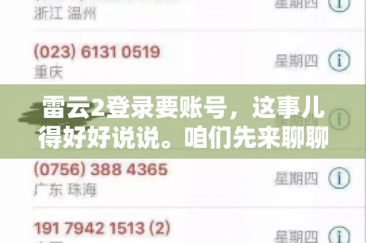 雷云2登录要账号，这事儿得好好说说。咱们先来聊聊，为什么登录游戏要账号？这背后可有不少门道呢。