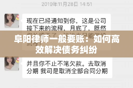 阜阳律师一般要账：如何高效解决债务纠纷