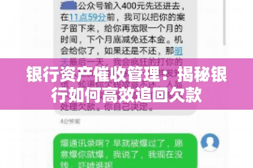 银行资产催收管理：揭秘银行如何高效追回欠款